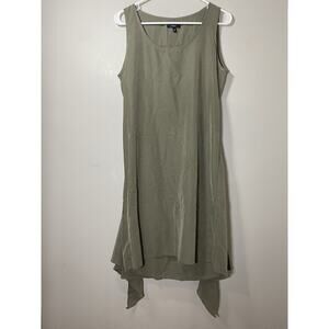 Drew Dress Womens MEDIUM Olive Green Sleeveless Sheath Tie Waist‎ Wrap *FLAW